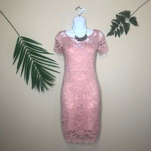 Blush lace dress